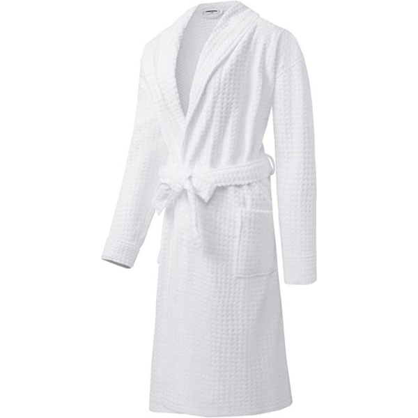 Waffle Knit Velour Texture Bathrobe